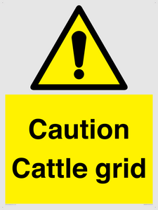 Caution Cattle grid